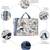  petal posh ivory & navy floral jacquard laptop bag (upto 16")