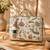  petal posh ivory & olive floral jacquard laptop bag (upto 16")