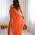 Orange embroidered bandhani print faux georgette saree with unstitched mono benglori silk blouse