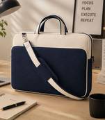  transit navy colorblock canvas laptop bag (upto 16")