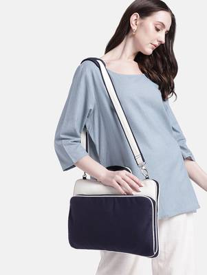  transit navy colorblock canvas laptop bag (upto 16") 2