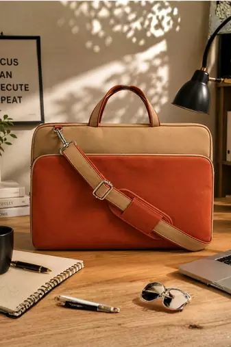  transit rust colorblock canvas laptop bag (upto 16")