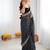 Black thread & sequins embroidered faux georgette bandhani print saree with unstitched banglori silk blouse