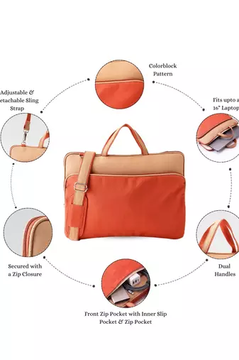  transit rust colorblock canvas laptop bag (upto 16")