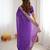 Purple thread & sequins embroidered faux georgette bandhani print saree with unstitched banglori silk blouse