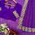 Purple thread & sequins embroidered faux georgette bandhani print saree with unstitched banglori silk blouse