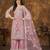 Elegant Blossom Pink Heavy Cording Work Net Salwar Suit