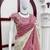 Off white glass organza silk thread & sequence embroidered saree with mono benglori silk unstitched blouse