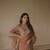 Dusty rose tibby silk thread & sequence embroidered saree with unstitched tibby silk blouse