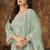 Refreshing Sage Green Heavy Cording Work Net Salwar Suit
