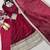 maroon color embroidery sequin work satin silk blend gown set