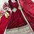 maroon color embroidery sequin work satin silk blend gown set