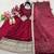 maroon color embroidery sequin work satin silk blend gown set