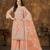 Peach Heavy Cording Work Net Salwar Suit