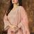 Peach Heavy Cording Work Net Salwar Suit