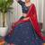 Women's Traditional Navratri Special Blue Lehenga Choli Set with Patchwork Border