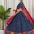 Women's Traditional Navratri Special Blue Lehenga Choli Set with Patchwork Border