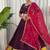 Women's Wine Lehenga Choli Set with Patchwork Border
