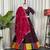 Women's Wine Lehenga Choli Set with Patchwork Border