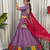 Women's Lavendar Lehenga Choli Set with Patchwork Border