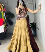 Multicolor Embroidered RAYON COTTON party wear lehenga choli - free size