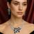 sapphire cz bridal jewellery set silver plated floral necklace earrings