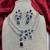 sapphire cz bridal jewellery set silver plated floral necklace earrings