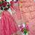 peach color embroidery sequin work silk blend salwar kameez set