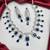 sapphire blue teardrop necklace & earring set: bridal cubic zirconia jewellery