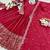 red color embroidery sequin work with real mirror work chinnon silk blend gown set