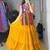 YELLOW RAYON COTTON EMBROIDERY PARTY LEHENGA CHOLI - free size