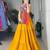 YELLOW RAYON COTTON EMBROIDERY PARTY LEHENGA CHOLI - free size