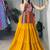 YELLOW RAYON COTTON EMBROIDERY PARTY LEHENGA CHOLI - free size