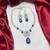 royal blue pear cut sapphire bridal jewellery set, silver wedding necklace earrings
