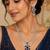 royal blue sapphire necklace and drop earrings set, cubic zirconia bridal jewellery