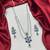 royal blue sapphire necklace and drop earrings set, cubic zirconia bridal jewellery