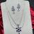 royal blue sapphire necklace and drop earrings set, cubic zirconia bridal jewellery