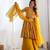  printed roman silk blend chanderi flared kurta palazzo and dupatta set