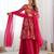  printed roman silk blend chanderi flared kurta palazzo and dupatta set