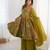  printed roman silk blend chanderi flared kurta palazzo and dupatta set