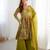  printed roman silk blend chanderi flared kurta palazzo and dupatta set