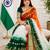 White orange green color printed with jacquard border saree -un stitched blouse