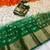 White orange green color printed with jacquard border saree -un stitched blouse