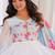 Sky blue color flower printed oregenza flared gown style anarkali set full stitched.