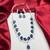 royal blue sapphire teardrop necklace earrings set, silver bridal jewellery