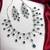 royal blue sapphire marquise statement necklace and chandelier earrings set, silver bridal jewellery