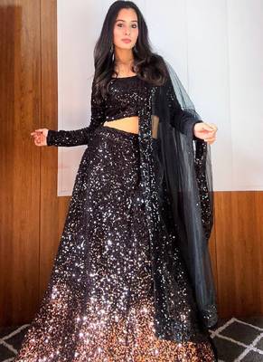 Black Velvet lehenga Choli 1