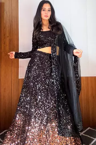 Black Velvet lehenga Choli