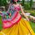 Yellow Satin silk blend lehenga Choli