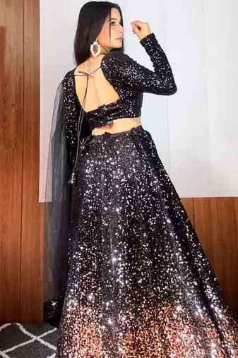 Black Velvet lehenga Choli